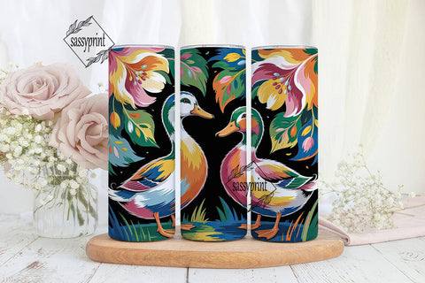 Colorful Ducks 20oz Tumbler Wrap Sublimation sassyprint 