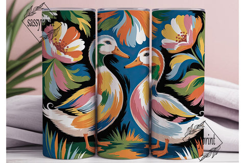 Colorful Ducks 20oz Tumbler Wrap Sublimation sassyprint 