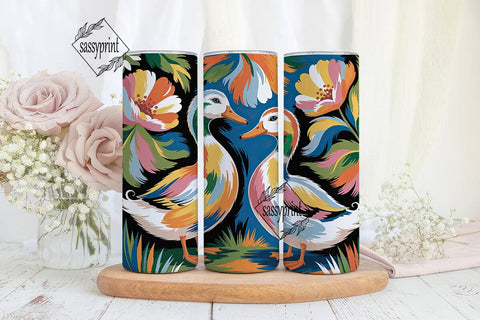 Colorful Ducks 20oz Tumbler Wrap Sublimation sassyprint 