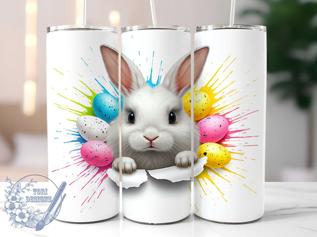 Colorful Easter Bunny Tumbler Wrap, Easter Bunny Tumbler, Colorful Easter Decor, 20oz Tumbler Wrap, Cute Bunny Design, Spring Drinkware, Easter Gifts, Bunny Lover Tumbler Sublimation ToriDesigns 