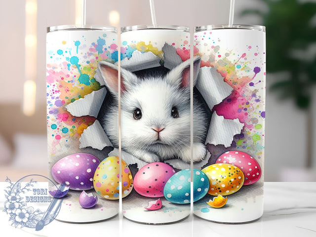 Colorful Easter Bunny Tumbler Wrap, Easter Bunny Tumbler, Colorful Easter Decor, 20oz Tumbler Wrap, Cute Bunny Design, Spring Drinkware, Easter Gifts, Bunny Lover Tumbler Sublimation ToriDesigns 