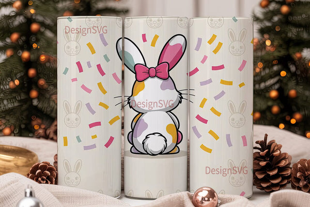 Colorful Easter Bunny Tumbler Wrap Sublimation DesignSVG 