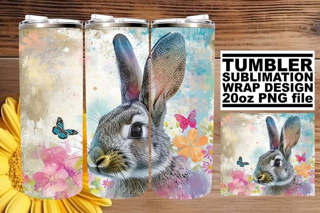 Colorful Easter Rabbit Tumbler Sublimation Sublimation afrosvg 