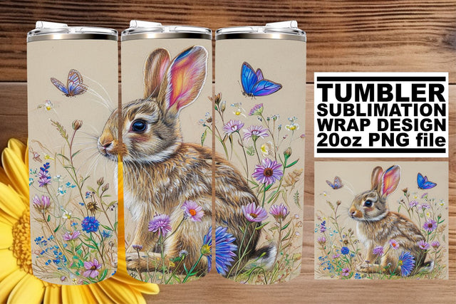 Colorful Easter Rabbit Tumbler Wrap Sublimation afrosvg 
