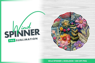 Colorful Embroidered Floral Pattern on Teal Fabric Close Up Sublimation Regulrcrative 