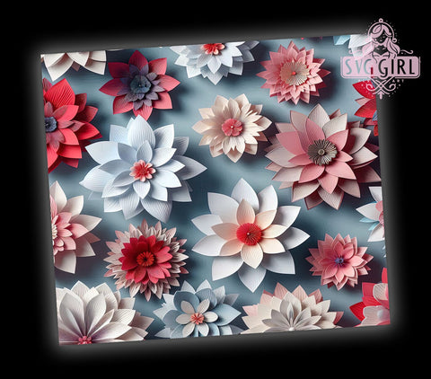 Colorful Exotic Flower 20oz Tumbler Wrap Sublimation Design, Straight Tapered Tumbler Wrap, 3D Flowers Tumbler Png, Instant Digital Download Sublimation SvggirlplusArt 