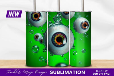 Colorful Eyeballs With Bubbles Tumbler Png Sublimation Regulrcrative 