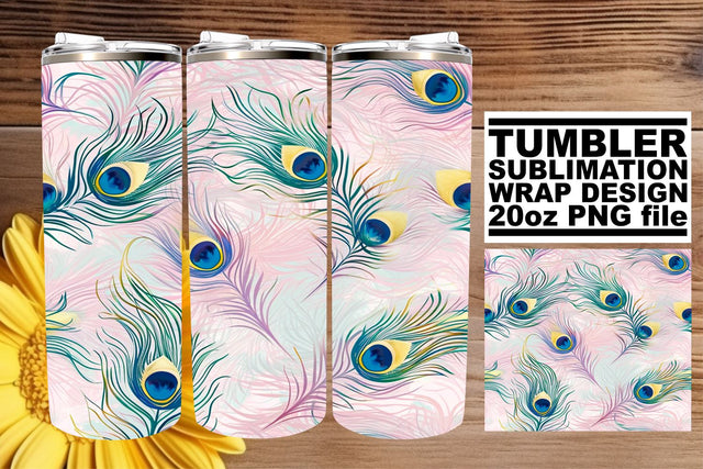 Colorful Feather Fantasy Tumbler Art 20oz Sublimation afrosvg 