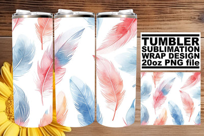 Colorful Feather Wonder Tumbler Art 20oz Sublimation afrosvg 