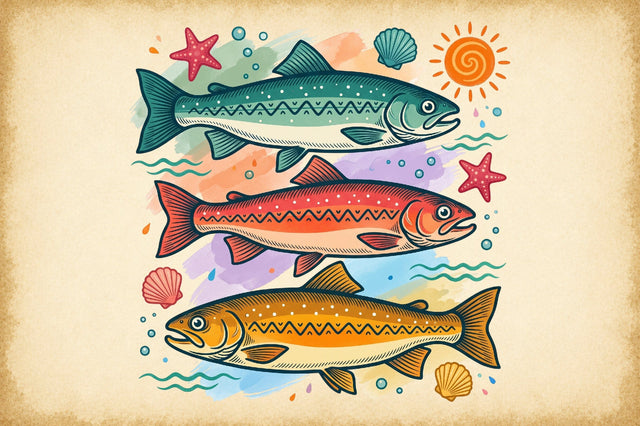 Colorful Fish Ocean Vintage PNG Sublimation designartist 