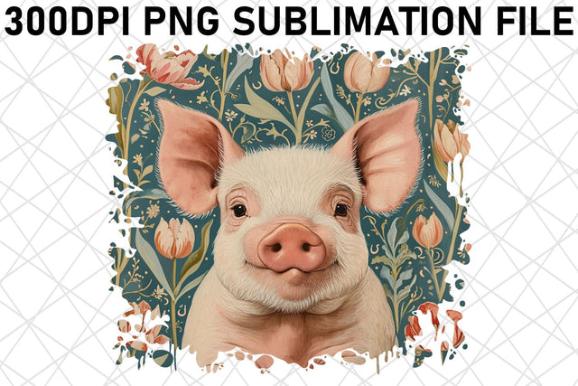 Colorful Floral Barnyard Animal Sublimation Sublimation afrosvg 