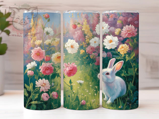 Colorful Floral Easter Bunny Tumbler, Spring Bunny Tumbler, Easter Bunny Wrap, Whimsical Bunny Wrap, Colorful Floral Bunny Wrap, Sublimation Design, Trendy Gift Idea Sublimation Lara' s Designs 