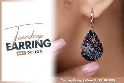 Colorful Floral Illustration with Gold Outlines on Black Background Sublimation Regulrcrative 