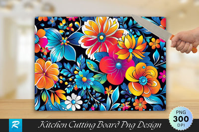 Colorful Floral Pattern Background Cutting Board Sublimation Regulrcrative 
