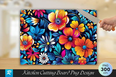 Colorful Floral Pattern Background Cutting Board Sublimation Regulrcrative 