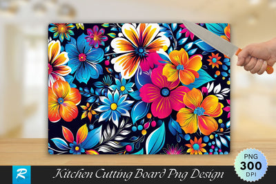 Colorful Floral Pattern Background Cutting Board Sublimation Regulrcrative 