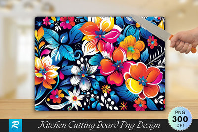 Colorful Floral Pattern Background Cutting Board Sublimation Regulrcrative 