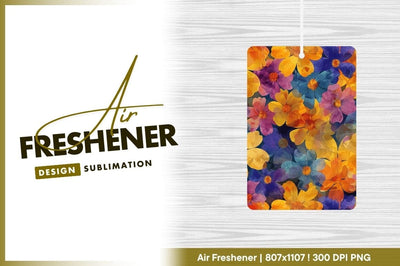 Colorful floral pattern with overlapping yellow orange blue and purple flowers Sublimation Regulrcrative 