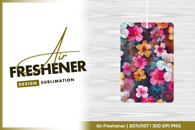Colorful Floral Pattern with Pink Orange and White Flowers on Dark Textured Background Sublimation Regulrcrative 