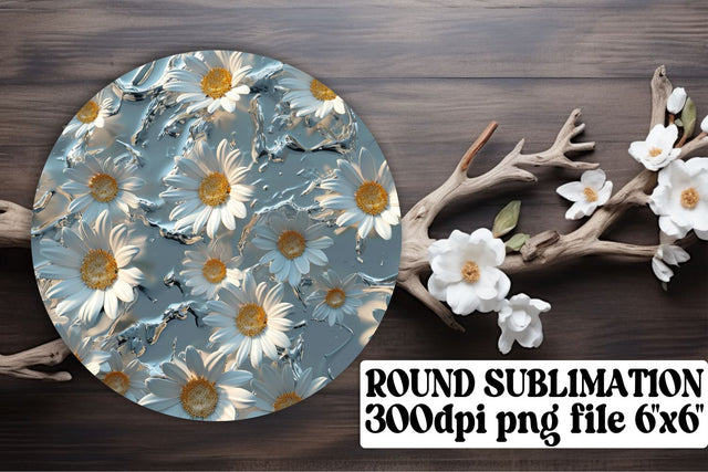 Colorful Floral Round Ornaments: Keychain, Car Coaster, Circle Decor Sublimation afrosvg 