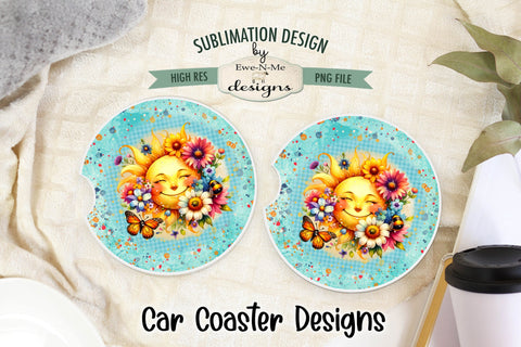 Colorful Floral Sun Wind Spinner Sublimation Design PNG Round Design Sublimation Ewe-N-Me Designs 