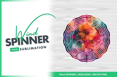Colorful floral wind spinner round design Sublimation Regulrcrative 
