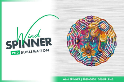 Colorful floral wind spinner round design Sublimation Regulrcrative 