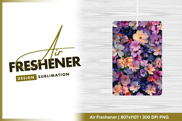 Colorful flower arrangement background air freshener png Sublimation Regulrcrative 