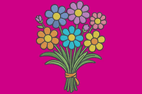 Colorful Flower Bouquet Embroidery Design Embroidery/Applique DESIGNS designartist 