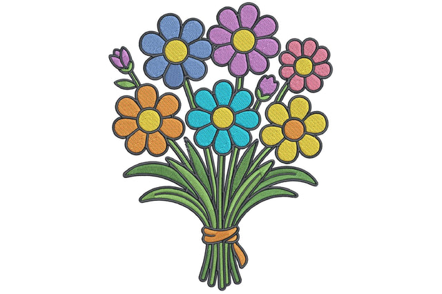 Colorful Flower Bouquet Embroidery Design Embroidery/Applique DESIGNS designartist 