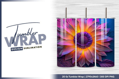 Colorful Flower Illustration With Tumbler Png Elements Sublimation Regulrcrative 