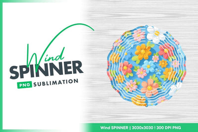 Colorful flower pattern wind spinner round png Sublimation Regulrcrative 