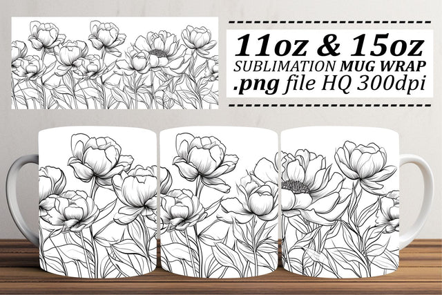 Colorful Flower Power Mug Wrap Sublimation Sublimation afrosvg 