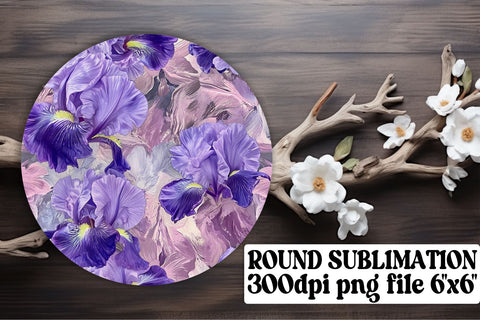 Colorful Flower Round Decor Bundle: Keychain, Coaster, Circle Designs Sublimation afrosvg 