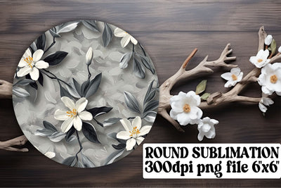 Colorful Flower Round Decor Collection: Keychain, Coaster, Circle Designs Sublimation afrosvg 