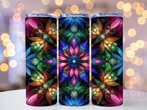 Colorful Flowers 20oz Tumbler Wrap Sublimation Design, Straight Tapered Tumbler Wrap, Flowers Tumbler Png, Instant Digital Download Sublimation SvggirlplusArt 