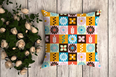 Colorful Flowers Seamless Repeating Floral Pattern Digital Pattern Karma Genie Graphics 