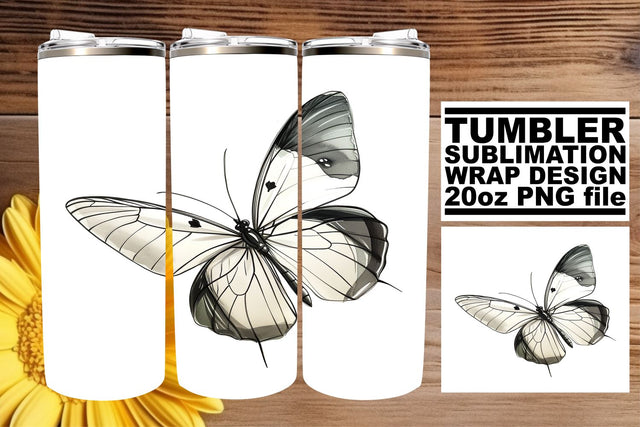 Colorful Flutter 20oz Tumbler Design Sublimation afrosvg 