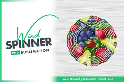 Colorful fruits seamless pattern wind spinner round png Sublimation Regulrcrative 