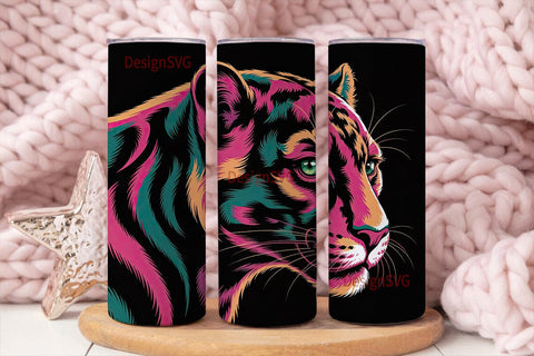 Colorful Fur 20oz Tumbler Wrap Sublimation DesignSVG 