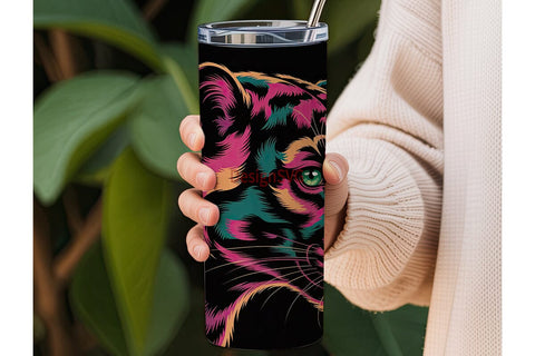 Colorful Fur 20oz Tumbler Wrap Sublimation DesignSVG 