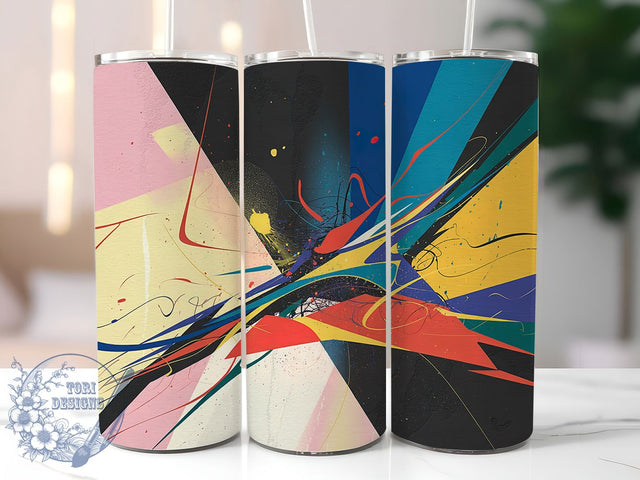 Colorful Geometric Retro Tumbler, Colorful Modern Theme, Seamless Artistic Wrap, Bold Contemporary Design, Vibrant Geometry Motif, Trendy Minimalist Print, Playful Retro Shapes, 20Oz Tumbler, Sublimation Sublimation ToriDesigns 
