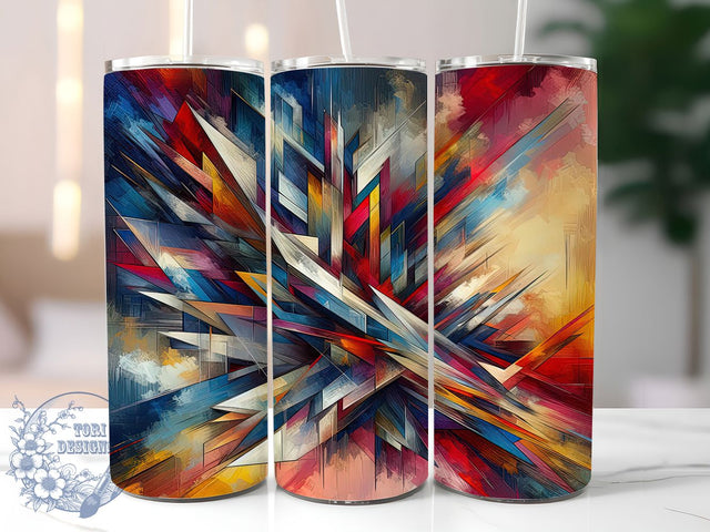 Colorful Geometric Retro Tumbler, Colorful Modern Theme, Seamless Artistic Wrap, Bold Contemporary Design, Vibrant Geometry Motif, Trendy Minimalist Print, Playful Retro Shapes, 20Oz Tumbler, Sublimation Sublimation ToriDesigns 