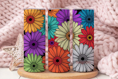Colorful Gerbera Daisies 20oz Tumbler Sublimation DesignSVG 
