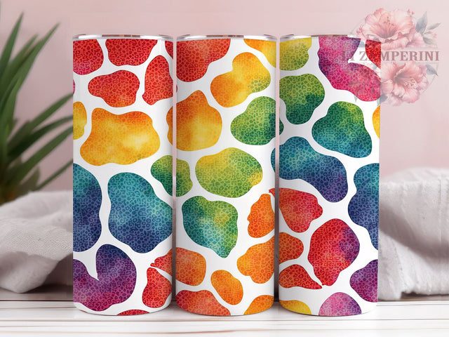 Colorful Giraffe Print Tumbler Wrap, Giraffe Print, Fur Pattern, Rainbow Tumbler, Tumbler Wrap, Sublimation Design, Animal Print, Colorful Decor Sublimation Li Zamperini 