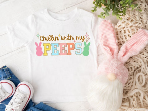 Colorful Girly Chillin With My Peeps Easter SVG PNG EPS DXF SVG So Fontsy VIP Design Shop 