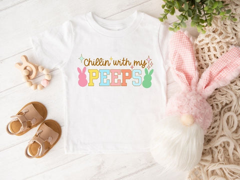 Colorful Girly Chillin With My Peeps Easter SVG PNG EPS DXF SVG So Fontsy VIP Design Shop 