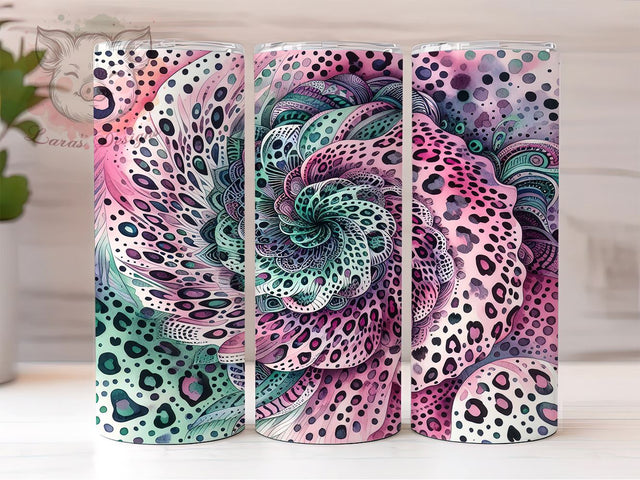 Colorful Glitter Leopard 20oz Tumbler Png, Straight & Tapered Tumbler Png, Leopard Tumbler Png, Digital Download PNG Sublimation Lara' s Designs 