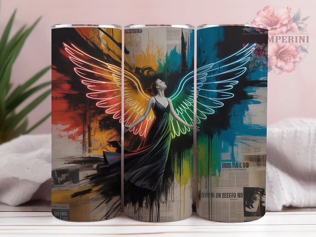 Colorful Grunge Fairy Tumbler, Fairy Grunge, Vibrant Art, Fantasy Theme, Edgy Style, Tumbler Wrap, Sublimation Design Sublimation Li Zamperini 