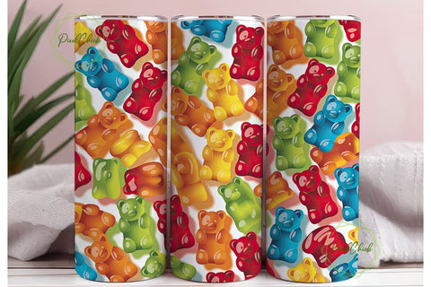 Colorful Gummy Bear 20oz Tumbler Wrap Sublimation PixelChick 